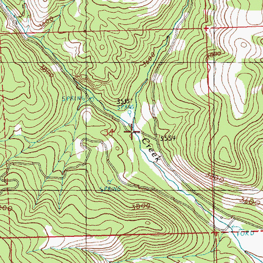 Topographic Map of Dry Creek, OR