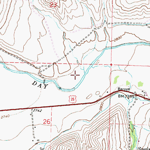 Topographic Map of Dry Creek, OR