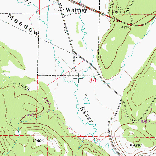 Topographic Map of Dry Creek, OR