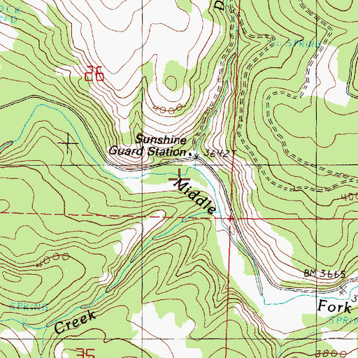 Topographic Map of Dry Creek, OR
