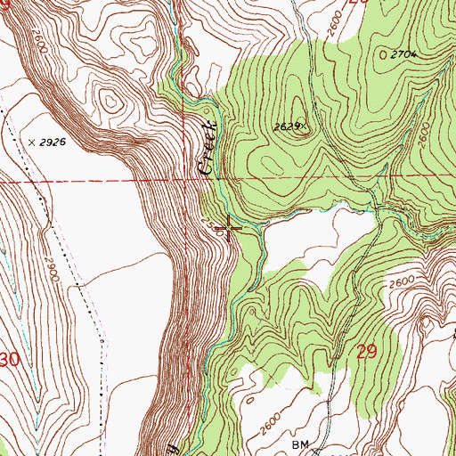 Topographic Map of Dry Creek, OR
