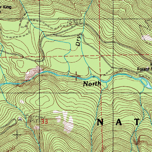 Topographic Map of Dry Creek, OR