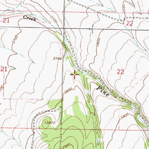 Topographic Map of Dry Creek, OR