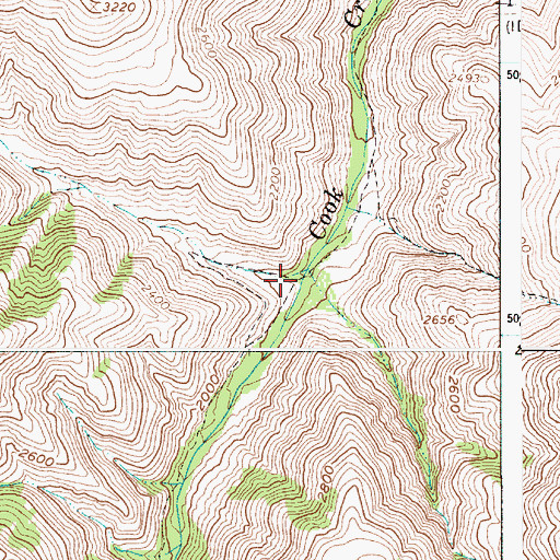 Topographic Map of Dry Creek, OR