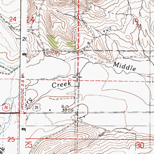Topographic Map of Dry Creek, OR