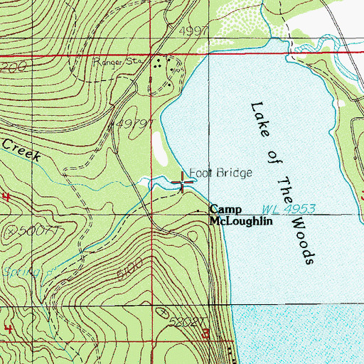 Topographic Map of Dry Creek, OR