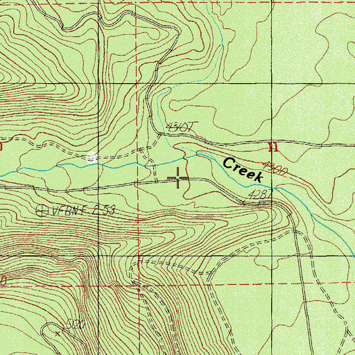 Topographic Map of Dry Creek, OR