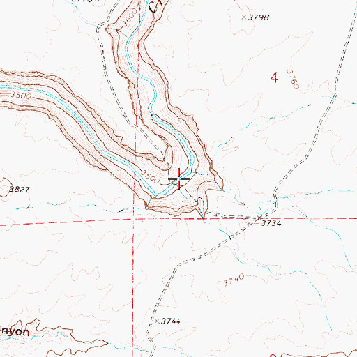 Topographic Map of Dry Creek, OR