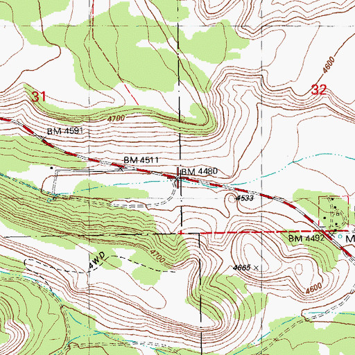 Topographic Map of Dry Creek, OR