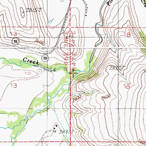 Topographic Map of Dry Creek, OR