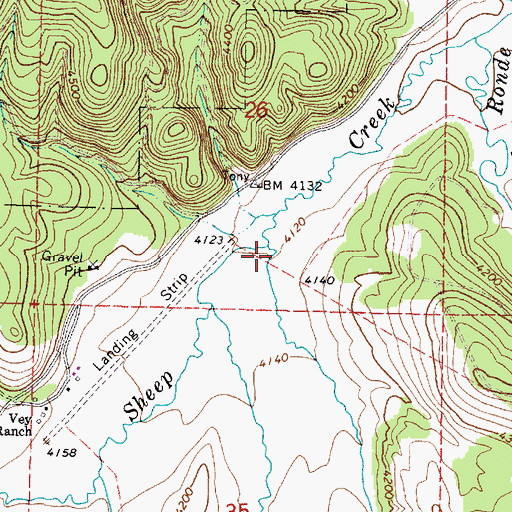 Topographic Map of Dry Creek, OR