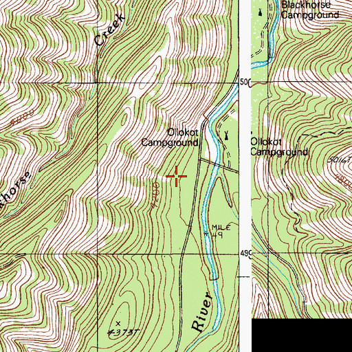 Topographic Map of Dry Creek, OR