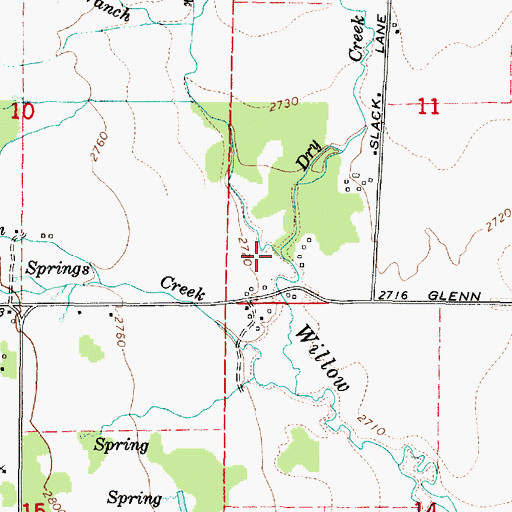 Topographic Map of Dry Creek, OR