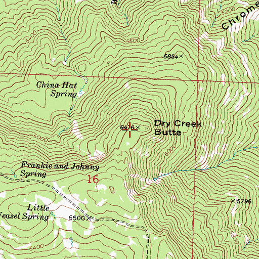 Topographic Map of Dry Creek Butte, OR