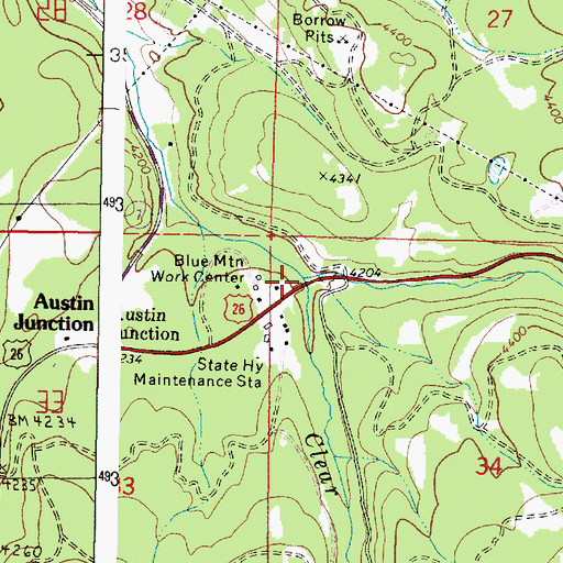 Topographic Map of Dry Fork Clear Creek, OR