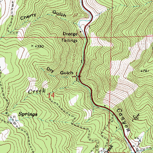 Topographic Map of Dry Gulch, OR