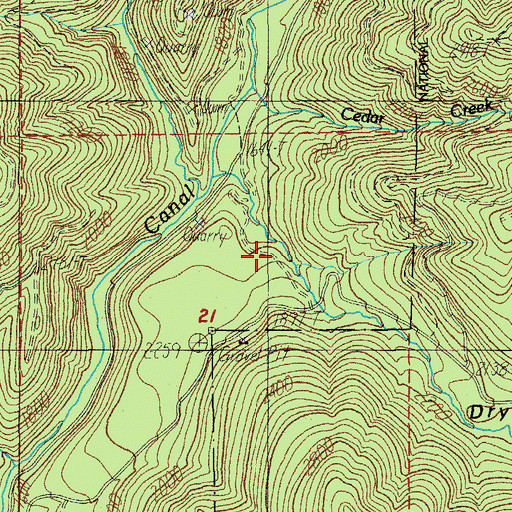 Topographic Map of Dry Gulch, OR