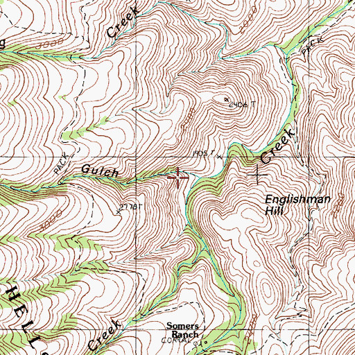 Topographic Map of Dry Gulch, OR
