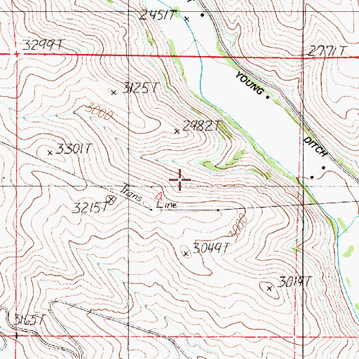 Topographic Map of Dry Gulch Ditch, OR