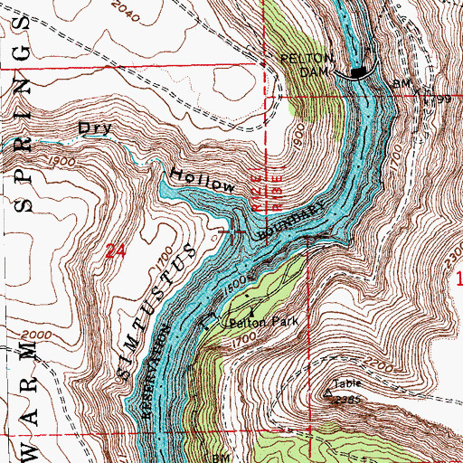 Topographic Map of Dry Hollow, OR