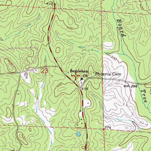 Topographic Map of Bethlehem Baptist Church, AL
