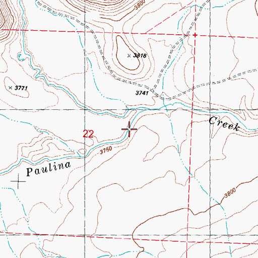 Topographic Map of Dry Paulina Creek, OR