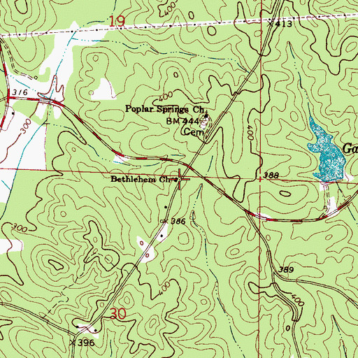 Topographic Map of Bethlehem Church, AL