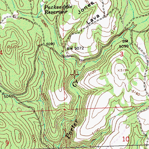 Topographic Map of Dry Porter Creek, OR