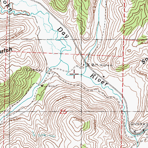 Topographic Map of Dry Soda Creek, OR