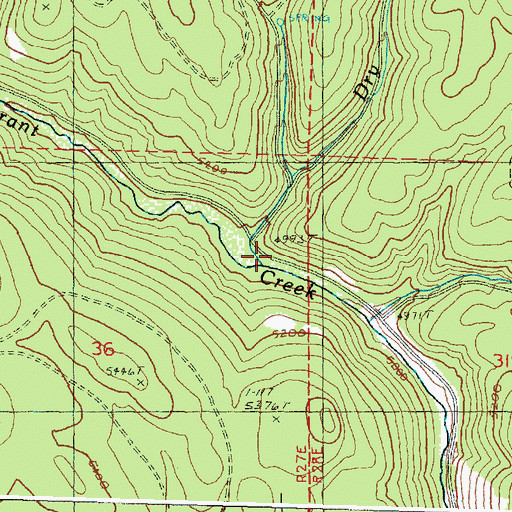Topographic Map of Dry Well Creek, OR