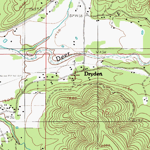Topographic Map of Dryden, OR