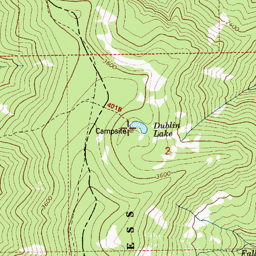 Topographic Map of Dublin Lake, OR