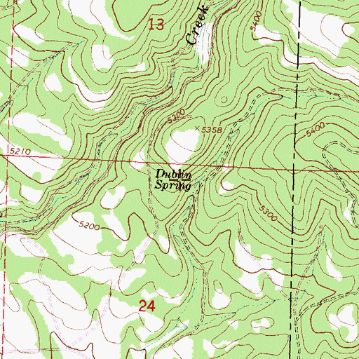 Topographic Map of Dublin Spring, OR