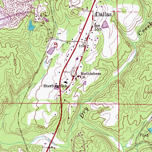 Topographic Map of Bethlehem Church, AL