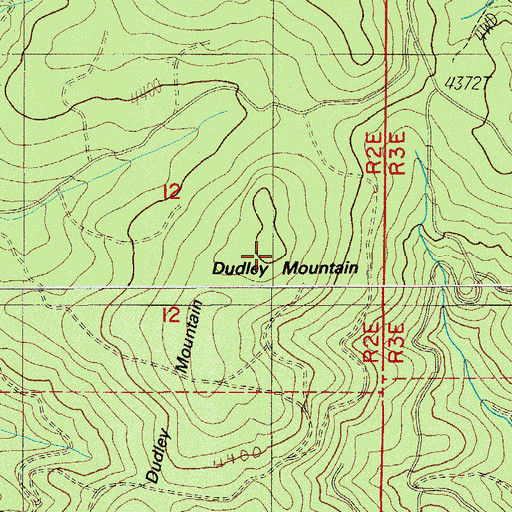 Topographic Map of Dudley Mountain, OR