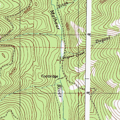 Topographic Map of Dugout Creek, OR