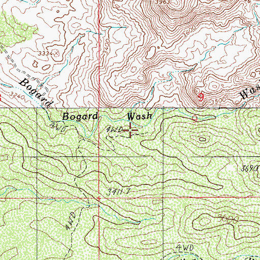 Topographic Map of Slash Well, AZ