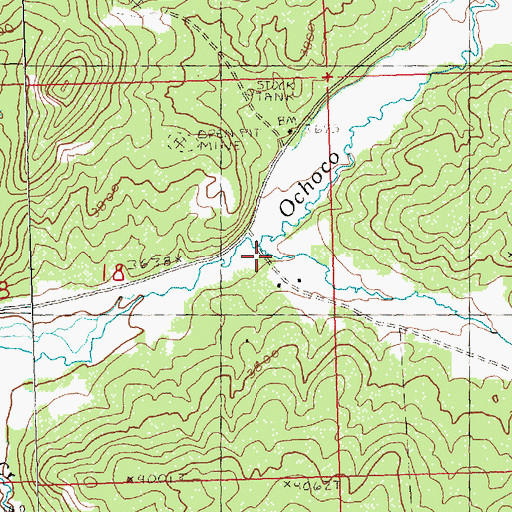 Topographic Map of Duncan Creek, OR