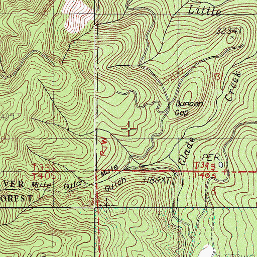 Topographic Map of Duncan Gap, OR