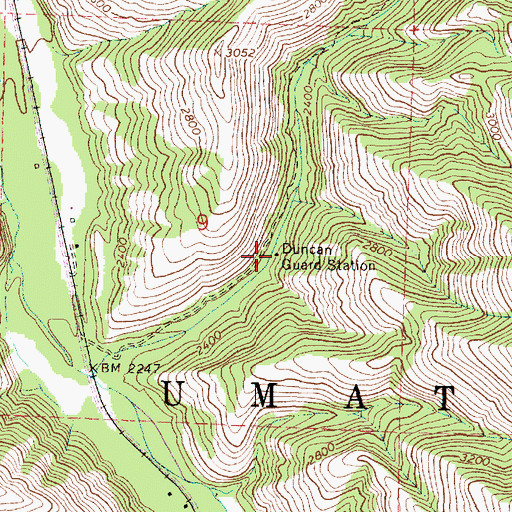 Topographic Map of Duncan Guard Station, OR