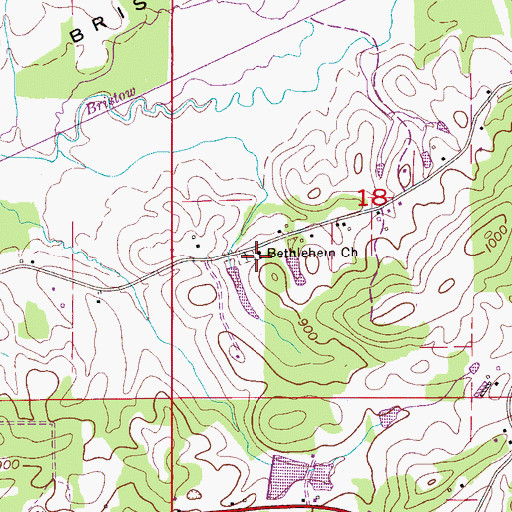 Topographic Map of Bethlehem Methodist Church, AL