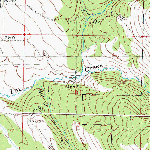 Topographic Map of Dunning Creek, OR