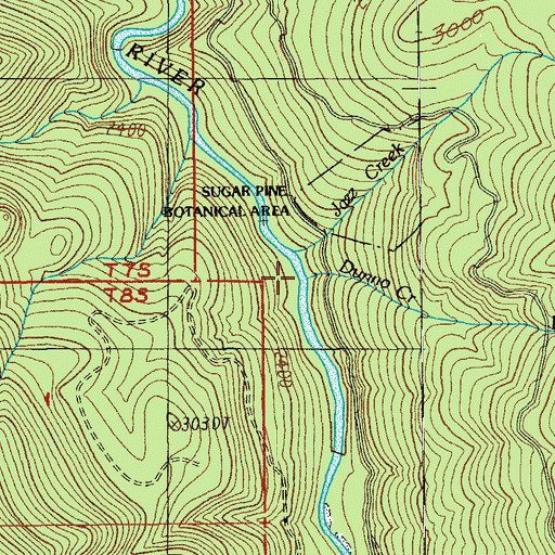 Topographic Map of Dunno Creek, OR