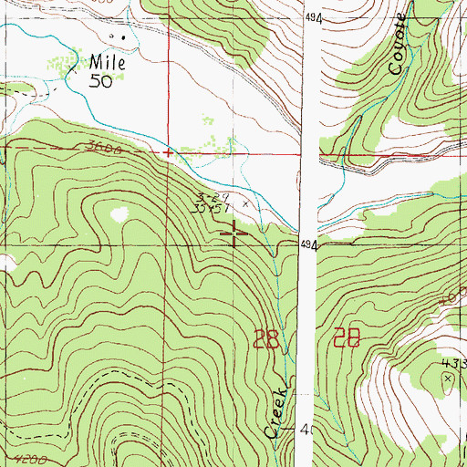Topographic Map of Dunston Creek, OR