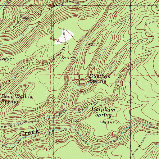 Topographic Map of Dustbox Spring, OR