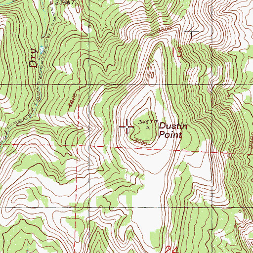 Topographic Map of Dustin Point, OR