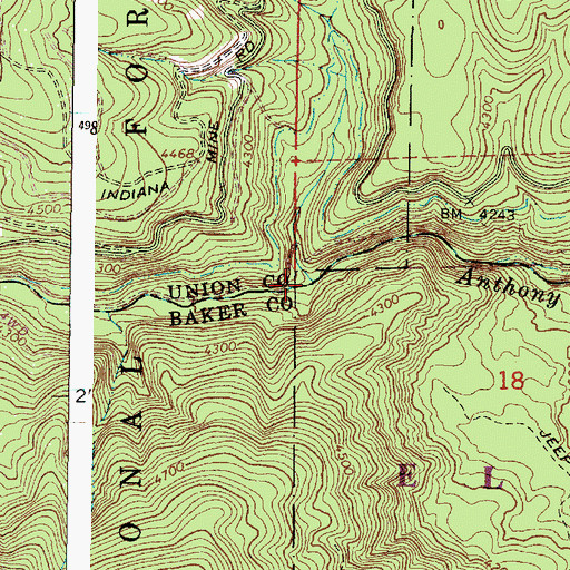 Topographic Map of Dutch Creek, OR