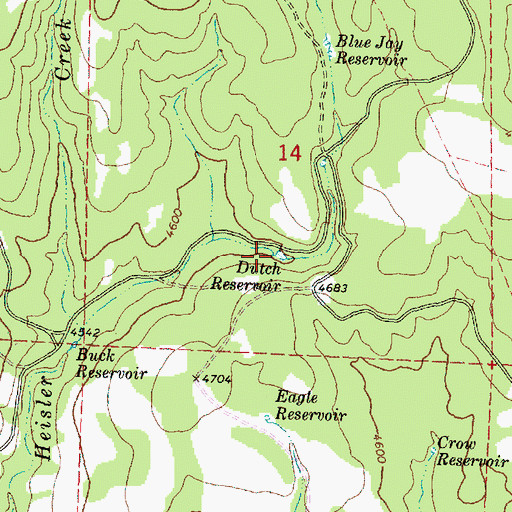 Topographic Map of Dutch Reservoir, OR