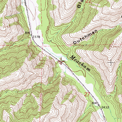 Topographic Map of Dutchman Canyon, OR