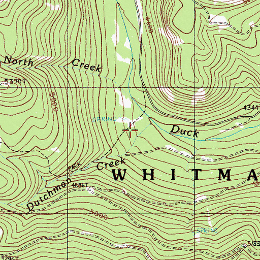 Topographic Map of Dutchman Creek, OR